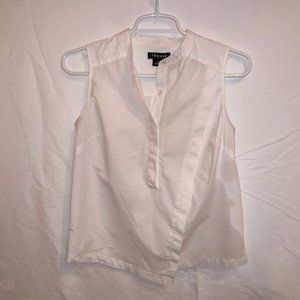 Trouve 100% Cotton White Sleeveless Blouse